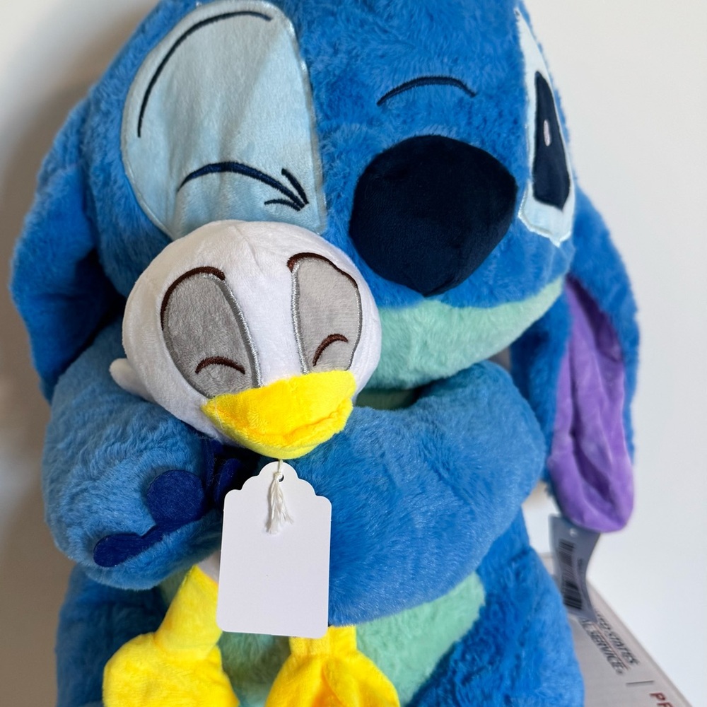 NWT Stitch Blue and Yellow Plush with ducky with blanket large